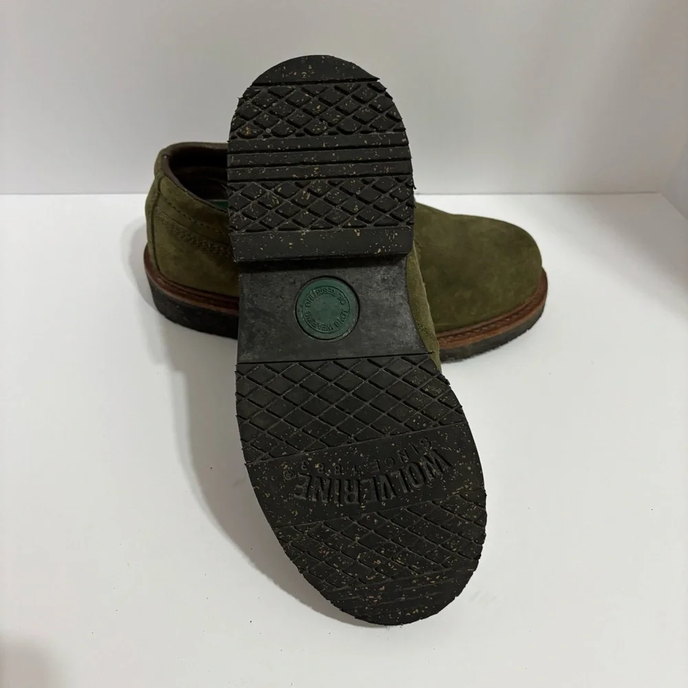 Women’s Wolverine Olive Suede Steel Toe Shoes Size 6